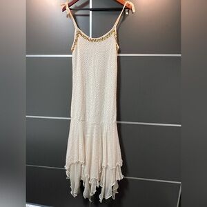 Vintage Sara Mique NY Tie-shoulder Ruffled Dress Medium